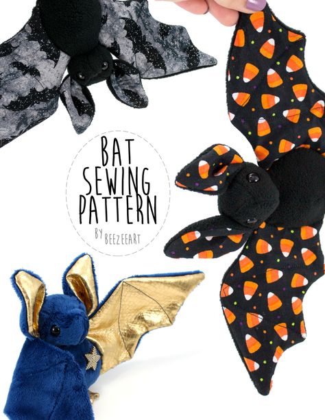 Bat Sewing, Tips Menjahit, Diy Sy, Halloween Sewing, Fabric Christmas Ornaments Diy, Folded Fabric Ornaments, Animal Sewing Patterns, Christmas Ornaments Diy, Handmade Things