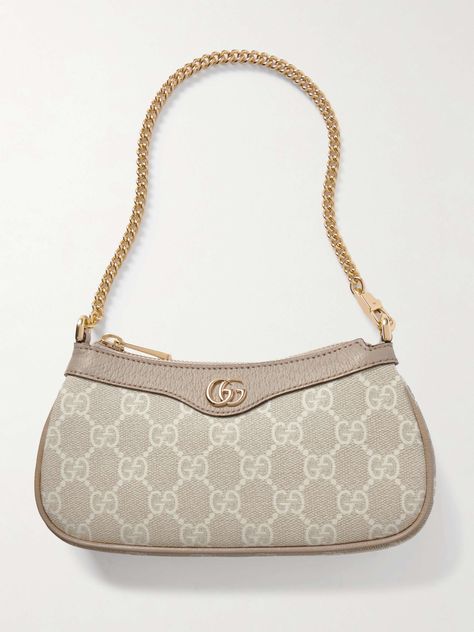 Shop GUCCI Ophidia leather-trimmed canvas-jacquard shoulder bag, Explore the latest GUCCI women's collection today on NET A PORTER Luxury Bags For Women, Gucci Ophidia Small Shoulder Bag, Small Gucci Purse, Cute Shoulder Bags Purses, Designer Hand Bags, Shopping Wishlist Ideas, Women's Christmas Gift Ideas For Women, Cute Handbags Designer, Designer Bags 2024