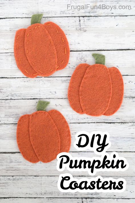 Thanksgiving Crafts For Adults, Pumpkin Craft For Kids, Beginning Sewing, Pumpkin Coasters, Diy Turkey, Autumn Leaves Craft, Felt Pillow, Felt Pumpkins, Hand Sewing Projects