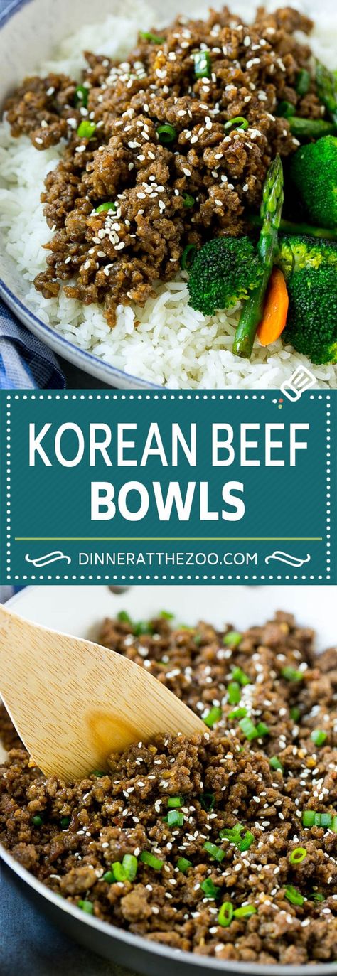 Korean Beef Bowls Recipe | Korean Ground Beef | Asian Beef Recipe | Rice Bowl #groundbeef #asianfood #rice #dinneratthezoo Ground Beef Asian, Beef Bowl Recipe, Korean Ground Beef, Korean Beef Bowl, Recipe Korean, Beef Bowl, Recipe Rice, Asian Beef, Mapo Tofu