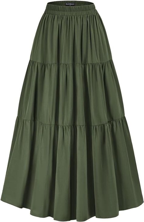 Amazon.com: Flowy Skirts for Women Summer 2023 High Waisted Maxi Long Skirt Sage XL : Clothing, Shoes & Jewelry Png Skirt, Long Green Skirt, Long Skirt Casual, Skirt Images, Long Skirts For Women, Long Maxi Skirts, Dresses Ideas, Long Skirts, Little Outfits