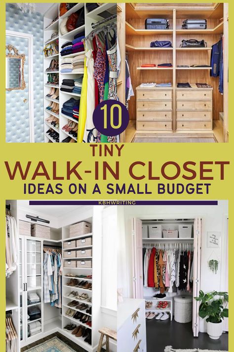 10 Budget-Friendly Tiny Walk-In Closet Ideas: Transform your small closet space with these creative and affordable storage solutions. Maximize every inch for a stylish and organized wardrobe area. #ClosetMakeover #WalkInCloset Tiny Walking Closet Ideas, Weird Closet Space Storage Ideas, Diy Small Walking Closet Ideas, Narrow Bedroom Closet Ideas, Closet Organization On A Budget Diy, Small Walk In Closet Renovation, Master Closet Remodel Small Walk In, Built In Closet Ideas Bedroom Walk In, Affordable Walk In Closet Ideas