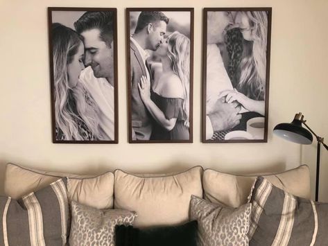 Bedroom Couple Picture Wall Ideas, Married Couple House Decor, Real Bedroom Pictures, Romantic Picture For Bedroom Couples, Picture Over Bed Ideas, Couple Pictures On Wall, Bedroom Photo Wall Ideas Couple, Bedroom Wall Decor Above Bed For Couples, Husband And Wife Room Ideas Master Bedrooms