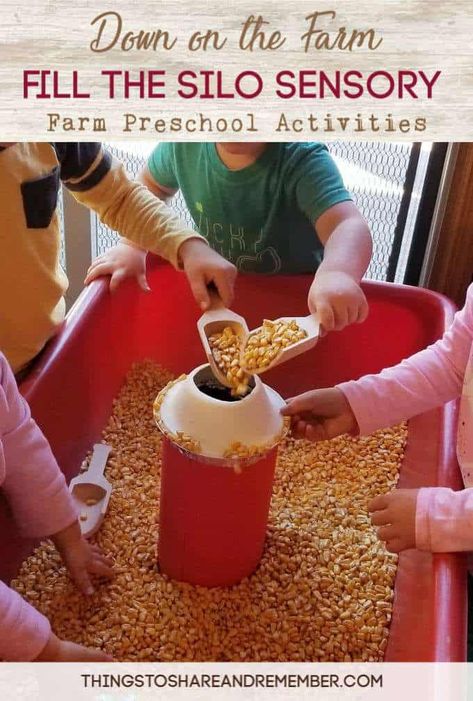 Seed Sensory Bin, Gardening Preschool, Farm Theme Preschool Activities, Farm Sensory, Sensory Bin For Toddlers, Farm Sensory Bin, Farm Activities Preschool, Farm Animals Preschool, Farm Lessons