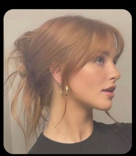 French inspo bangs Faded Bangs, Wispy Curtain Bangs Ponytail, Long Hair With French Bangs, Bangs Hair Aesthetic, Fluffy Wispy Bangs, Hoco Hair With Bangs, Messy French Haircut, Wispy Bangs For Square Face, Face Framing Curtain Bangs Blonde