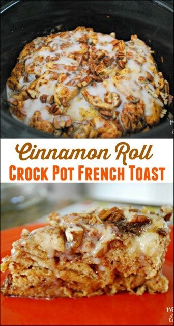 Crock Pot French Toast, Crockpot French Toast, Cinnamon Roll French, Cinnamon Roll French Toast, Breakfast Crockpot Recipes, Crock Pot Desserts, Crockpot Breakfast, Breakfast Party, Pan Meals