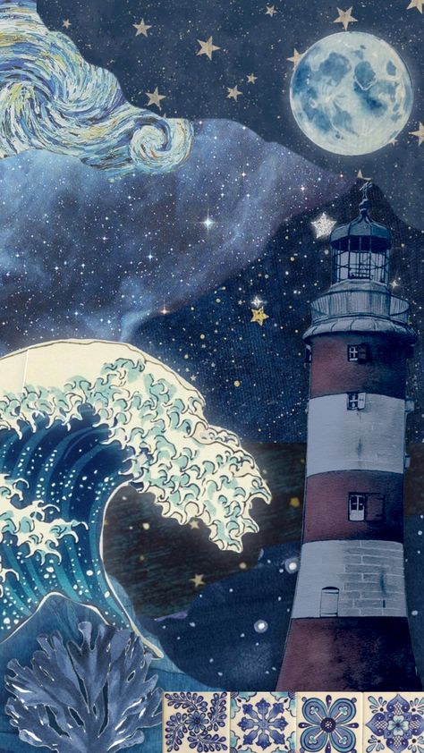 Ocean Of Stars, Blue Galaxy Wallpaper, Vintage Art Wallpaper, Ocean Stars, Moon Vibes, Aesthetic Writing, Stars Vintage, Aesthetic Galaxy, Sea Of Stars