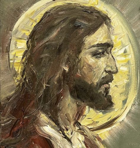 Famous Christian Paintings, Christian Artwork Ideas, Christian Artwork Paintings, Jesus Oil Painting, Catholic Paintings, Jesus Art Drawing, Jesus Portrait, Biblical Paintings, Jesus Christ Painting