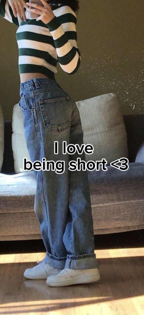 Dont ever be insecure about your height whether tall/short remember every height is hot af Short Height Subliminal, Short Height Insecurities, Being Short Quotes Height, Short Height Affirmations, Short Height Aesthetic, 4'11 Height Short People Outfits, How To Be Shorter In Height, Short Height Girls Outfit, Outfits For Insecure People