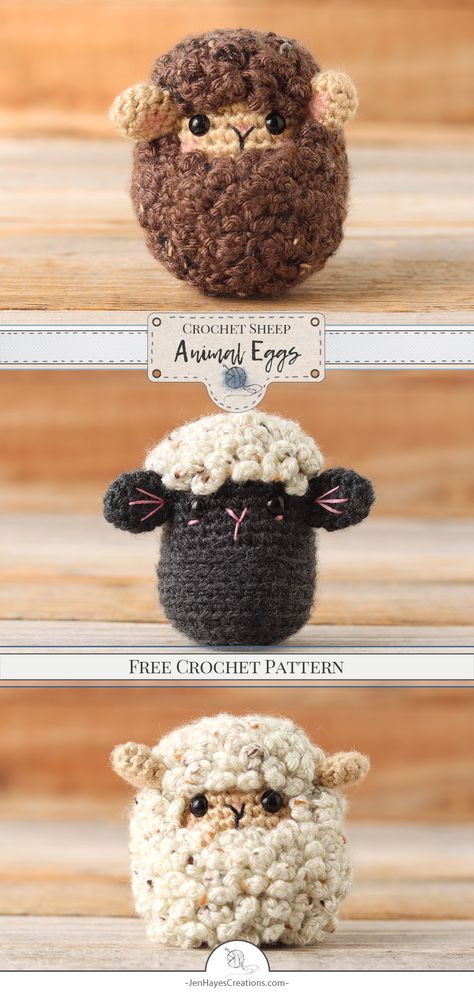 Crochet Sheep Egg | Jen Hayes Creations Sheep Crochet, Crochet Sheep, Scrap Yarn, Crochet Home Decor, Simple Embroidery, Easter Crochet, Crochet Cowl, Crochet Home, Sachets