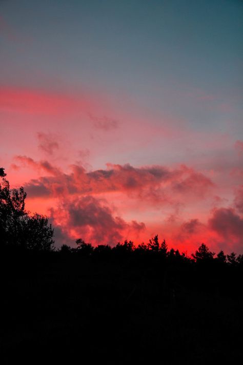 RED SKY The sky glows red  with anger.  It shrieks thunder.  It rains tears.  Lightning sizzles  across its angry face.  Wait.  Watch.  Listen.  The sky is still in command.  It shows its wrath.  Then it grows calm  and releases the blue skies. #anger #sky #nature #naturelovers #rain #lightning #thunder Look At The Sky, Sun Sets, Sun Goes Down, Pretty Sky, Red Sky, Sunset Sky, Pink Sky, Beautiful Sky, Sky Aesthetic