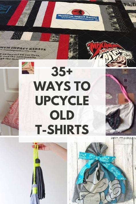 Don't toss old T-shirt! It time to create something with those old t-shirt you are saving. Old T Shirt Sewing Projects, Repurpose T Shirt Upcycling, Things To Sew Out Of Old T Shirts, Reuse Tshirts Ideas, Recycled T Shirts Diy, Things To Make From Old Tshirts, Crafts With Old Shirts, T Shirts Recycle Ideas, Old Mens Shirts Repurpose