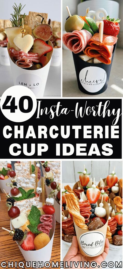 40 Instagram-worthy charcuterie cup ideas! Perfect for every occasion, from weddings and brunches to holiday parties, these single-serving cups pack all the flavor of a traditional charcuterie board into a stylish, photogenic presentation. Fill them with a variety of meats, cheeses, crackers, fruits, and extras like olives, nuts, or dips. Single Serve Appetizers In A Cup, Individual Christmas Charcuterie Board Ideas, Prepackaged Charcuterie Board, Charcuterie Cups Simple, Charcuterie Cups Wedding Cocktail Hour, Charcuterie Cups With Lid, Charcuterie Board Ideas Individual, Charcuterie Cups Thanksgiving, Charquetery Cups