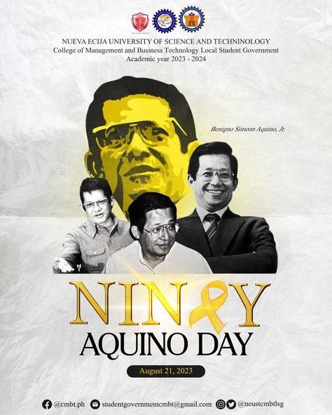 Ninoy Aquino Day Poster, Ninoy Aquino Day Pubmat, Tarpaulin Design Layout, Pubmats Ideas, Content Editing, Holiday Social Media Posts, Pubmat Ideas, Ninoy Aquino, Tarpaulin Design