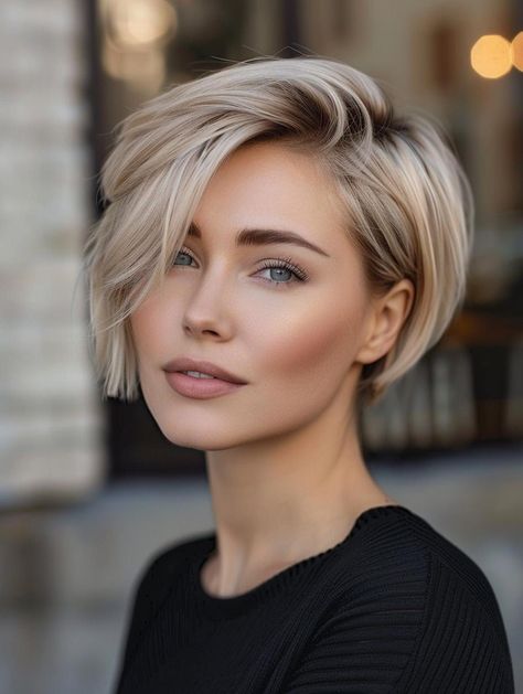 Short Layers Curtain Bangs Short Hair, Asymmetrical Long Pixie Haircut, Short Gair Cut, Short Asymmetrical Bob Hairstyles, Short Hair With No Layers, Short Pixy Hairstyles For Women, Haircut Style 2024, Short Blonde Haircuts Pixie, Mom Short Hairstyles