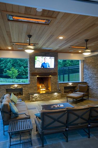 Ideas Terraza, Retractable Screens, Outdoor Living Space Design, Outdoor Covered Patio, Flagstone Patio, Patio Fireplace, Outdoor Living Rooms, Outdoor Kitchen Patio, Patio Interior