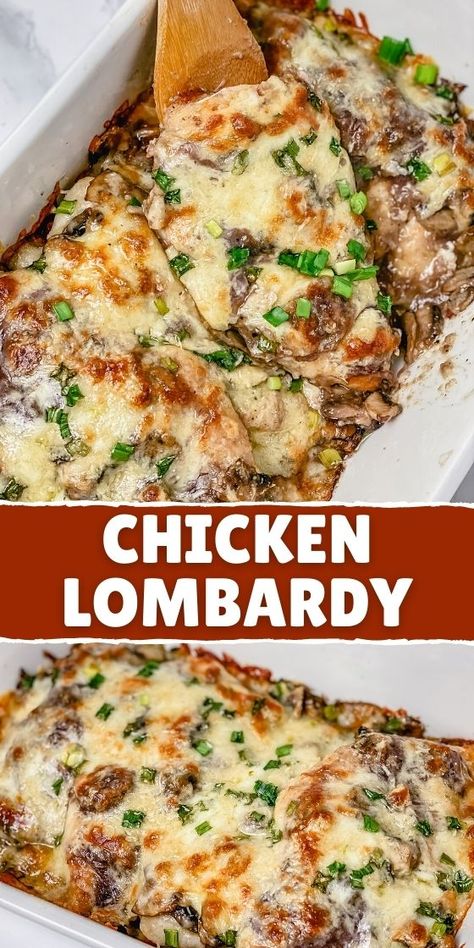 Essen, Wine Mushrooms, Chicken Breast Casserole Recipes, Chicken Breast Casserole, Pan Fried Chicken Breast, Chicken Lombardy Recipes, Chicken Lombardy, Chicken Breast Recipes Baked, Fried Chicken Breast