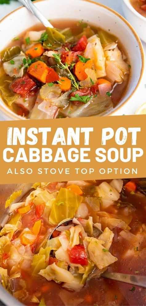 Instapot Cabbage Soup, Instapot Cabbage, Cabbage Soup Instant Pot, Russian Cabbage Soup Recipe, Instant Pot Cabbage Soup, Pressure Cooker Cabbage, Instant Pot Cabbage, Easy Cabbage Soup, Cabbage Soup Diet Recipe