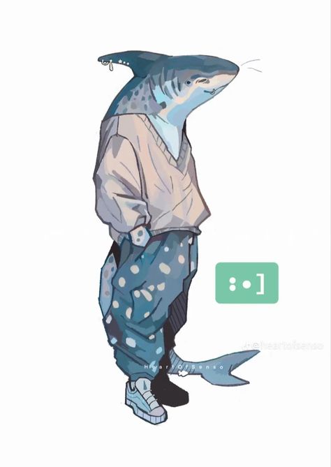 Shark Art, Arte Sketchbook, Arte Inspo, 영감을 주는 캐릭터, Sketchbook Art Inspiration, Funky Art, Art Inspiration Drawing, A Drawing, 귀여운 동물