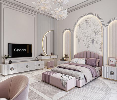 Luxury Girl Bedroom :: Behance Luxury Girls Room, Modern Girls Bedroom, Bedroom Master Modern, Luxurious Bedrooms Master, Bridal Bedroom, Bedroom Behance, Simple Bed Designs, Bad Room, Girls Room Wallpaper