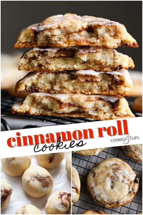 Cinnamon Sugar Desserts, Cookies Cinnamon, Cinnamon Roll Cookies, Cinnamon Cookies, Cinnamon Roll Cake, Roll Cookies, Chocolate Cookie Recipes, Buttery Cookies, Köstliche Desserts