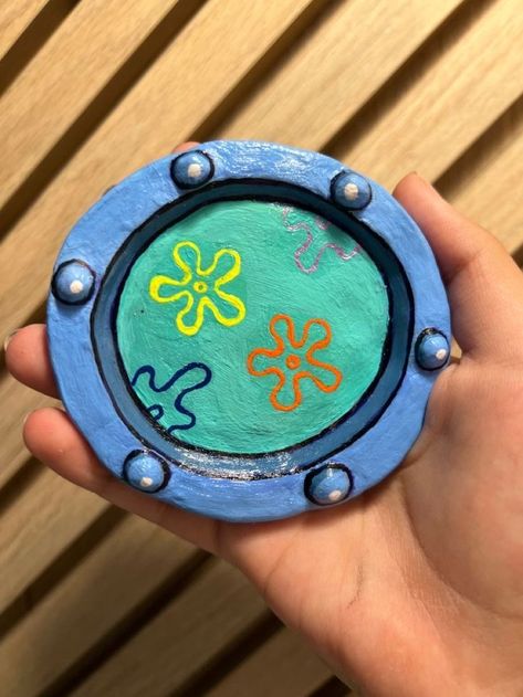 Spongebob Clay Tray, Spongebob Ashtray, Spongebob Clay Art, Ideas Arcilla, Cool Coasters, Diy Air Dry Clay, Sculpture Art Clay, Air Dry Clay Projects, Clay Diy Projects