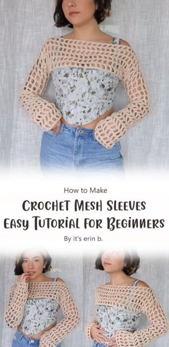 Crochet Pattern Long Sleeve Top, Crochet Top With Long Sleeves, Beginner Crochet Shrug Patterns Free, Crochet Bolero Top Pattern, Crochet Mesh Bolero Pattern, Sweater Sleeves Crochet, Mesh Crochet Top Tutorial, How To Crochet A Cropped Sweater, Mesh Bolero Crochet