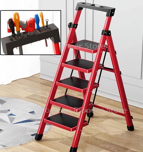 10.84US $ 56% OFF|Red Ladders 4 Step Folding Ladder Carbon Steel High Stairs For Home Foldable House Ladder Household Kitchen Ladder Stool Ladder| |   - AliExpress Foldable House, Foldable Ladder, House Ladder, Kitchen Ladder, Folding Ladder, House Stairs, Event Rental, Carbon Steel, Stairs