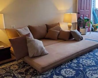 Low Table For Sitting On The Floor, Arab Floor Seating, Low Sitting Living Room Ideas, Low Floor Seating Living Rooms, Boho Floor Seating Living Room, Arabic Floor Sofa, Low Living Room Seating, Floor Living Room Seating, Floor Cushions Bedroom