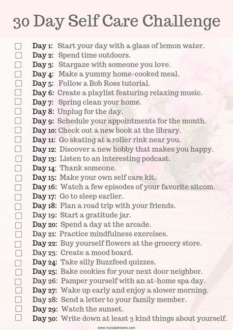 Here's my "30 Days of Self Care" Challenge! I hope this helpful resource inspires you to implement daily acts of self care beyond the month! 30 Days Of Self Care, 30 Day Self Care Challenge, Positive Quotes For Life Encouragement, 30 Day Self Care, Self Care Challenge, Happiness Challenge, Motivation Positive, Self Care Bullet Journal, Vie Motivation