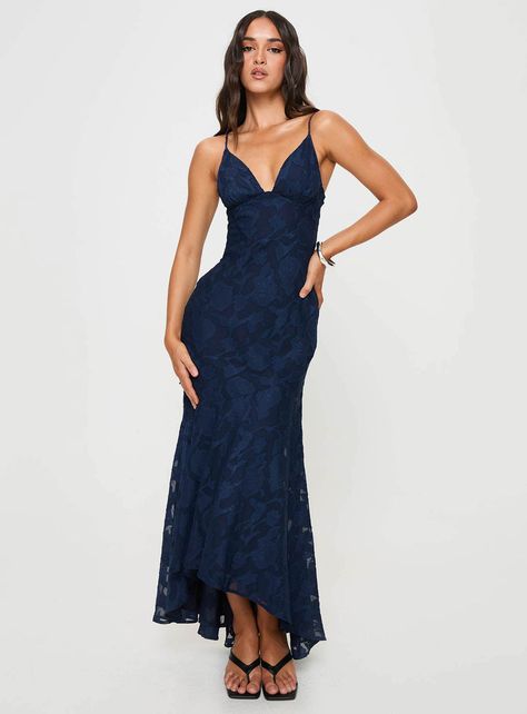 Cyrene Maxi Dress Navy Prom Dresses Bohemian, Formal Dresses Under $100, Two Tone Maxi Dress, Long Dresses For Homecoming, Freshman Prom Dresses Long, Navy Blue Long Dress Formal, Winter Formal Dresses Midi, Maxi Holiday Dress, Navy Sparkle Prom Dress