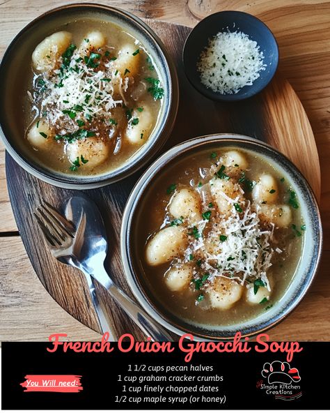 "Cozy up with a bowl of warm and comforting French Onion Gnocchi Soup! This hearty dish combines the rich flavors of French onion soup with fluffy potato gnocchi for a delicious twist on a classic favorite. Perfect for a chilly night in or a cozy dinner with loved ones. Try this recipe out for a soul-warming meal that will leave you feeling warm and satisfied. #soup #comfortfood #gnocchi #frenchonionsoup" French Onion Gnocchi, Soup Store, Cinnamon Swirl Bread, Fancy Dishes, Potato Gnocchi, Gnocchi Soup, Swirled Bread, Cozy Dinner, Cheesy Pasta