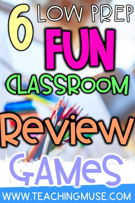 Looking for ways to spice up your review with your 5 6 7 grade students? Check out these low prep classroom review games to use before assessments. Each review game idea will engage students and help prepare them for their upcoming quiz or test Best part is the ideas won't break your bank! Check out the 6 review game ideas for free by clicking the link Review Activities Elementary, Active Review Games, Class Review Games, Classroom Review Games, Science Review Games, Classroom Games Elementary, Test Review Games, Games For Grade 1, Prep Classroom