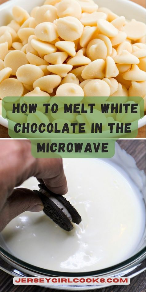 White Chocolate Melting Tips, How To Use Chocolate Chips For Dipping, White Chocolate Drizzle How To Make, How To Melt White Chocolate For Dipping, Melting White Chocolate For Dipping, White Melting Chocolate Recipes, Melted White Chocolate Recipes, Melting White Chocolate Chips Tips, How To Melt White Chocolate