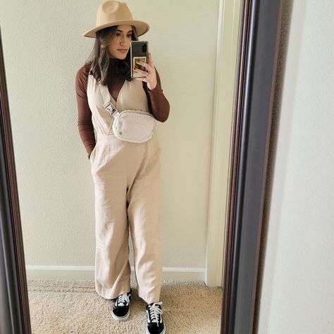 Lululemon, target, walmart, Amazon, everywhere bag Tan Jumpsuit Outfit, Neutral Jumpsuit, Tan Jumpsuit, Brown Jumpsuit, Brown Jumpsuits, Gown Ideas, Jumpsuit Outfit, Pink Jacket, Khaki Pants