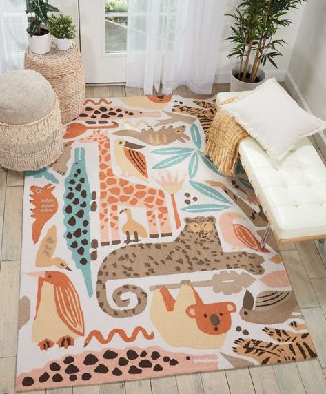 Bailey DS400 Gray Rug Coral Area Rug, Jungle Animals Nursery, Kids Area Rugs, Jungle Room, Animal Rug, Baby Rugs, Nursery Room Inspiration, A Rug, Nursery Rugs