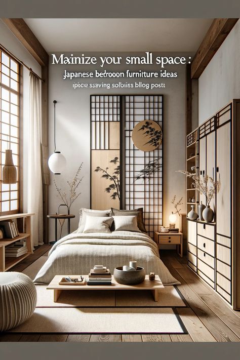 Unveil the tranquility of Japanese bedroom designs perfect for small spaces. Explore our collection of minimalist, space-efficient furniture ideas to create your peaceful haven. Japanese Bedroom Furniture. #GoTinySpace #JapaneseFurniture Small Japanese Bedroom, Minimalist Japanese Bedroom, Bedroom Japanese Style, Space Efficient Furniture, Efficient Furniture, Japanese Bedroom Design, Japanese Inspired Bedroom, Japanese Style Bed, Japanese Style Bedroom