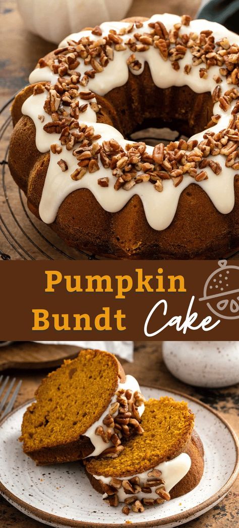 Pumpkin Walnut Bundt Cake, Best Pumkin Bundt Cake With A Cream Cheese Filling, Cake Autumn, Pumpkin Bundt Cake Recipes, Autumn Foods, Buttermilk Muffins, Pumpkin Bundt, Cake Pumpkin, Pumpkin Bundt Cake