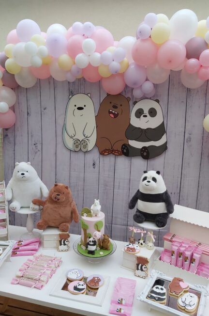 Bear Decorations Party, Girls 9th Birthday, Birthday Theme Decoration, Birthday Decorations At Home, Birthday Room Decorations, Panda Birthday, Bear Birthday Party, Bear Theme, Bear Party