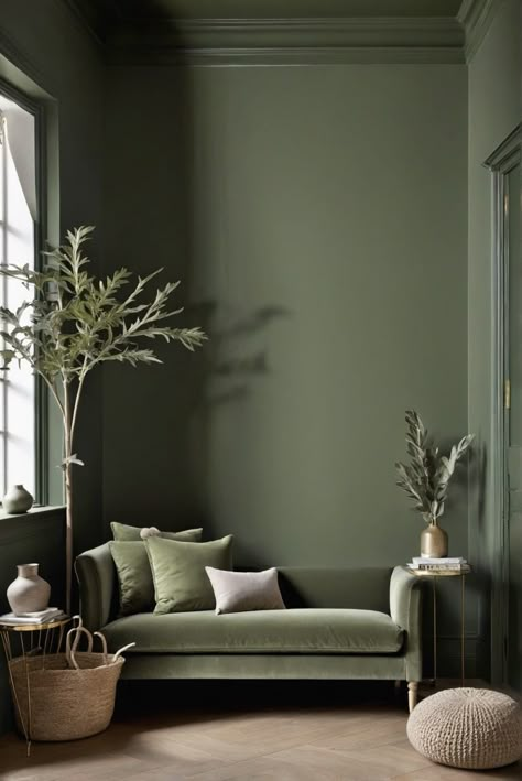 1. DarkSageGreen
2. Drama
3. EnchantingPaintShades
4. 2024Palette Dark Sage Walls, Deep Sage Green Paint, Green Colour Drench Living Room, Dark Sage Green Walls, Dark Sage Paint Color, Monochrome Green Room, Dark Sage Bedroom, Green Color Drenching, Sage Green Interiors