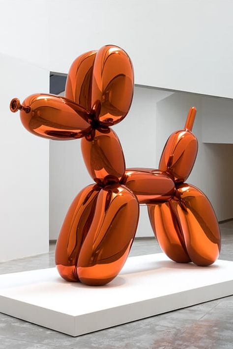 Balloon Dog (Orange) signed and dated 'Jeff Koons 1994-2000' (on the underside) mirror-polished stainless steel with transparent color coating Jeff Koons Sculpture, Koons Jeff, Koons Balloon Dog, Orange Dog, Balloon Dog Painting, Jeff Koons Balloon Dog, Jeff Koons Dog, Jeff Koons Art, Andy Warhol Flowers