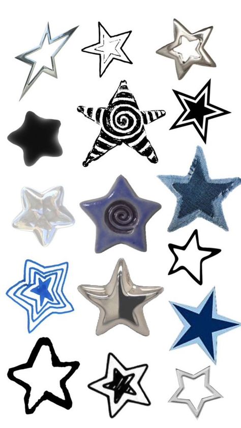 Star Moodboard Aesthetic, Blue Digital Stickers, Blue Aesthetic Png Stickers, Stars Aesthetic Stickers, Stickers Aesthetic Journal, Print Out Stickers For Phone Case, Stars Stickers Printable, Collage Phone Case Diy, Cutouts For Collage