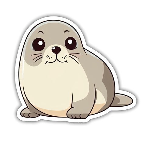 This Laptop sticker of an fat seal should bring a smile on your face. Kiss-Cut Vinyl Decals Stickers are water, scratch and UV resistan. Size in (in) 2"x 2" , 3"x 3" , 4"x 4", 6"x 6" Seal Sticker, Seal Cartoon, Cute Seals, Inspirational Stickers, Animal Mugs, Wall Decor Stickers, Cute Animals Images, Cartoon Stickers, Anime Stickers