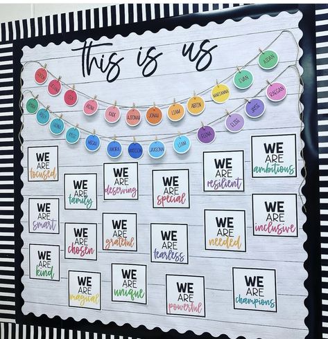 Bulletin Board Ideas For Teachers Student Work, Welcome Wall Classroom, Beginning Of Year Bulletin Boards Kindergarten, Classroom Billboard Ideas, 3rd Grade Class Door Decor, Show Off Work In Classroom, First Day Classroom Ideas, Student Celebration Bulletin Board, Classroom Check In Ideas