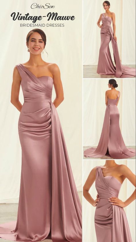 Bridesmaid Satin, Bridesmaid Dresses Long Chiffon, Bride Dress Simple, Bridesmaids Dress Inspiration, Gowns Dresses Elegant, Maid Of Honour Dresses, 파티 드레스, Evening Gowns Elegant, Prom Dress Inspiration