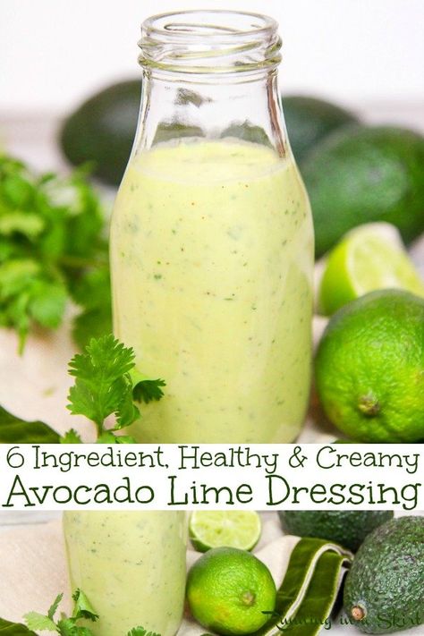 Easy Homemade Salad, Clean Eating Easy, Healthy Dressing Recipes, Taco Salad Dressing, Easy Homemade Salad Dressing, Avocado Lime Dressing, Homemade Salad Dressing Healthy, Healthy Dressing, Clean Eating Vegetarian