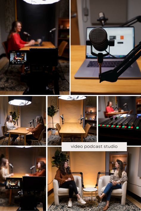 Wilmington, NC video podcast studio In Home Podcast Studio Set Up, Podcast Filming Setup, Bedroom Photo Studio, Podcast Setup Ideas Background, Office Podcast Studio, Small Podcast Studio Design Ideas, Small Podcast Studio, Podcasts Setup, Studio Set Up