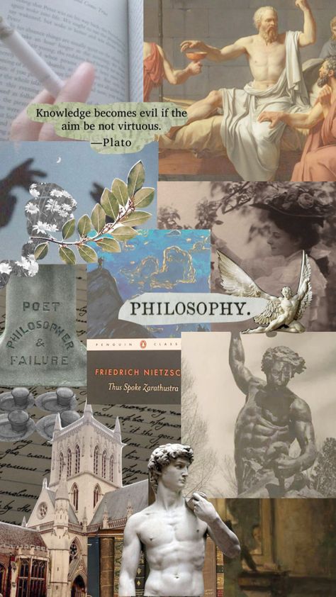 Philosophy Aesthetic, Vintage Academia, Aesthetic Collage, Philosophy, Energy, Collage