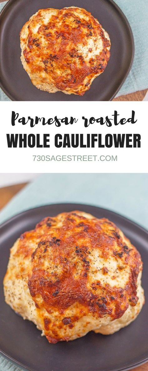 Parmesan Whole Roasted Cauliflower - Air Fryer Recipe - 730 Sage Street Roasted Cauliflower Air Fryer, Cauliflower Air Fryer, Air Fryer Recipes Indian, Cauliflower Parmesan, Whole Cauliflower, Parmesan Roasted Cauliflower, Steak Sandwiches, Roasted Cauliflower Recipes, Whole Roasted Cauliflower