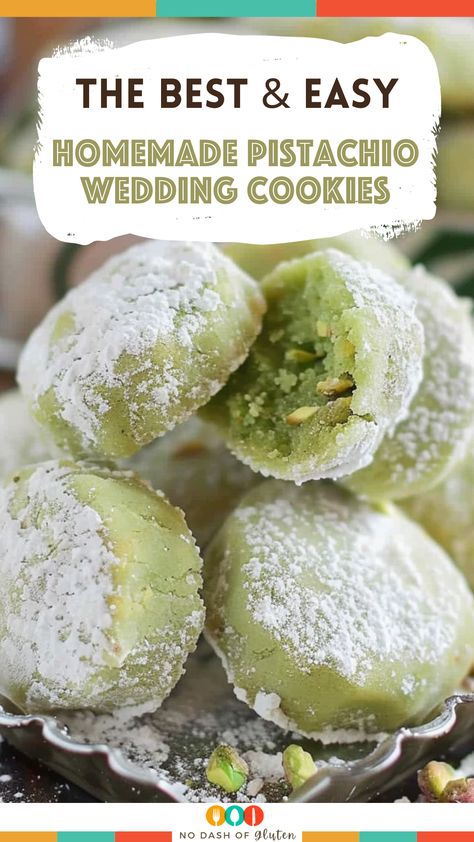 Pistachio Spritz Cookies, Wedding Table Cookies, Pistachio Chocolate Cookies, Pistachio Cookie Recipes, Pistachio Jello Recipes, What To Do With Pistachio Cream, Easy Fancy Dessert Recipes, Pistachio Wedding Cookies, Easy Pistachio Cookies